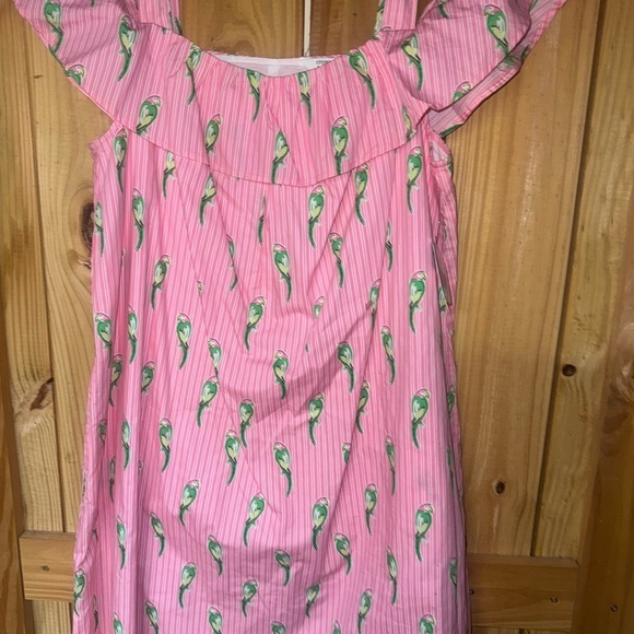 crown & ivy Dresses & Skirts - Crown & Ivy Pink Dress with Parrot Pattern